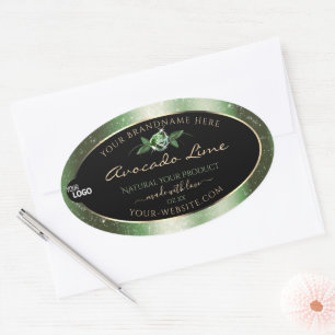 Logo des Étiquettes de produits Floral Noir et Ver