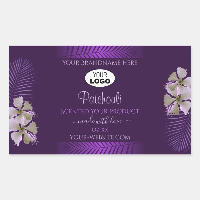 Logo des Étiquettes Hawaii Fleurs Feuille (Devant)