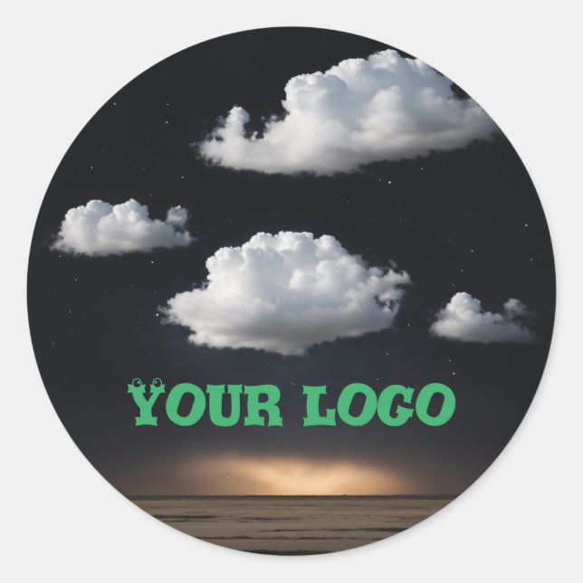 Logo design with cloud classic round sticker (Front)