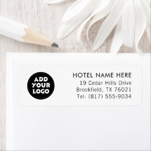 Logo d'hôtel personnalisé et nom et adresse de ret