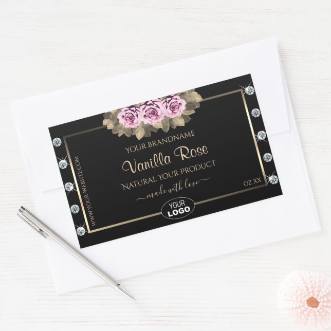 Logo Diamants Rose Étiquette pour emballage de pro (Enveloppe)