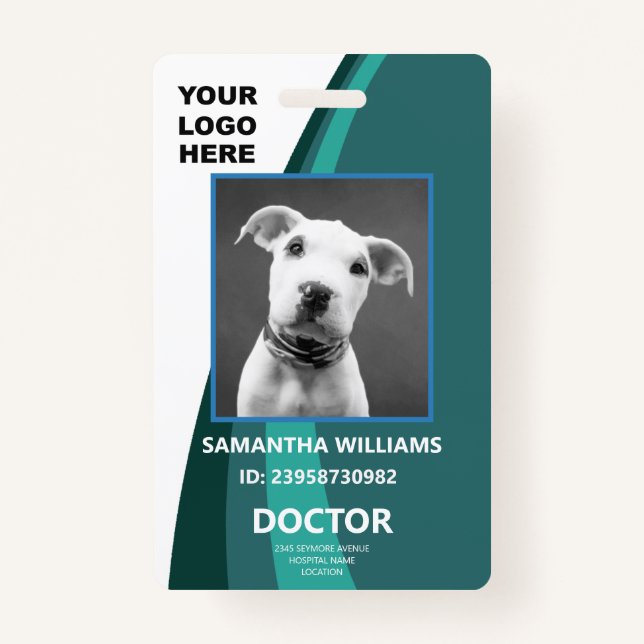 Logo d'identification photo Médicale Badge bleu et (Devant)