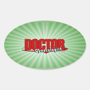 LOGO DOCTOR GYNECOLOGIST OVAL STICKER