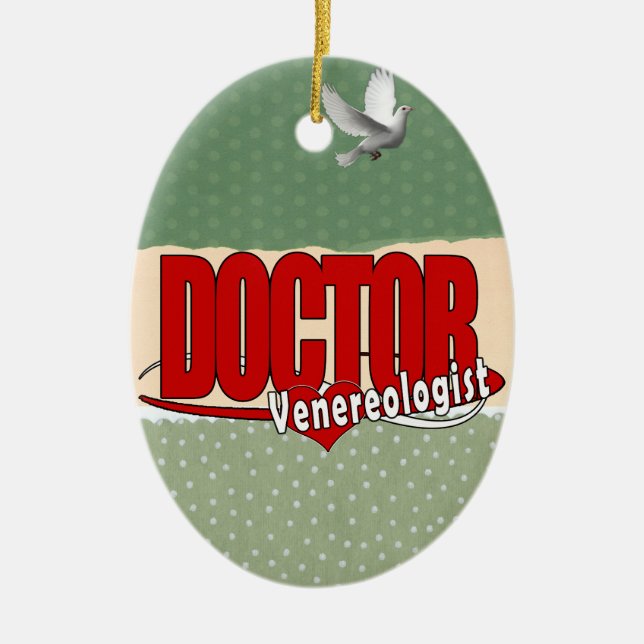 LOGO DOCTOR Venereologist Ceramic Ornament (Front)