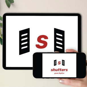 Logo Download Window Shutters Monogram Brand Invitation