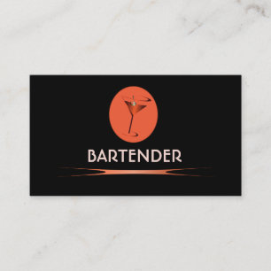 Logo du barman rouge cartes de visite