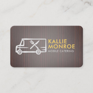 Logo du camion-repas Cartes de visite en bois