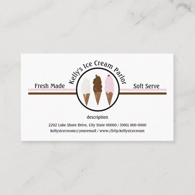 Logo du Carte de visite personnalisé de crème glac (Devant)