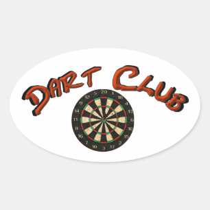 Logo du club Dart Sticker ovale Blanc