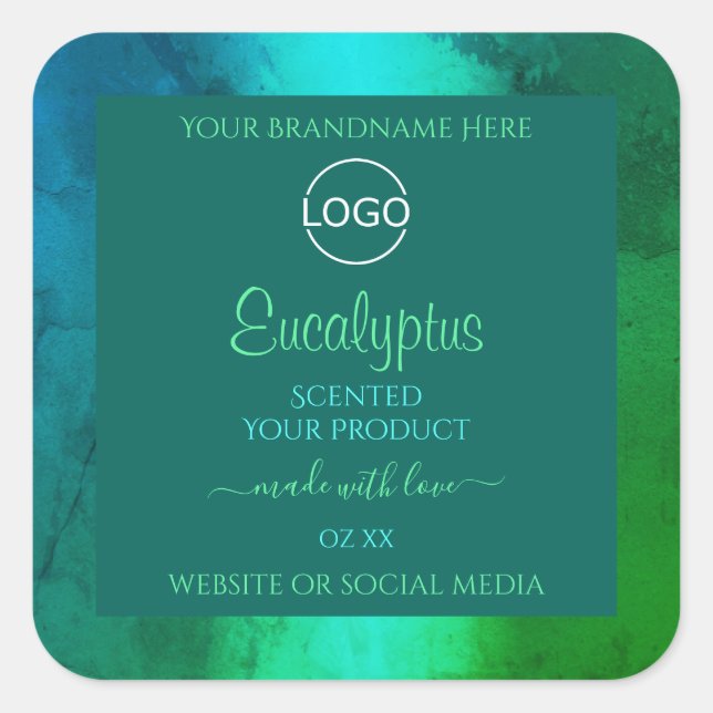 Logo du Étiquette de produit Shimmery Turquoise et (Devant)