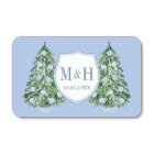 Logo du Mariage des sapins de Noël bleu et vert