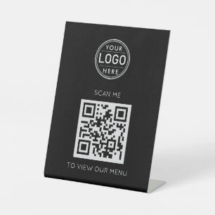 Logo du menu du code QR - Panneau moderne du piéde