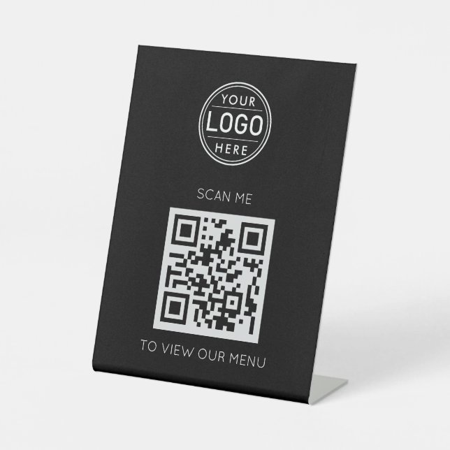 Logo du menu du code QR - Panneau moderne du piéde (Recto)