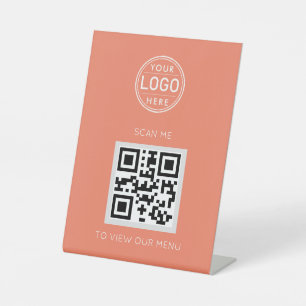 Logo du menu du code QR - Panneau moderne du socle