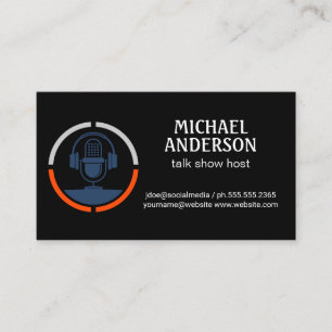 Logo du microphone   Carte de visite hôte Podcast