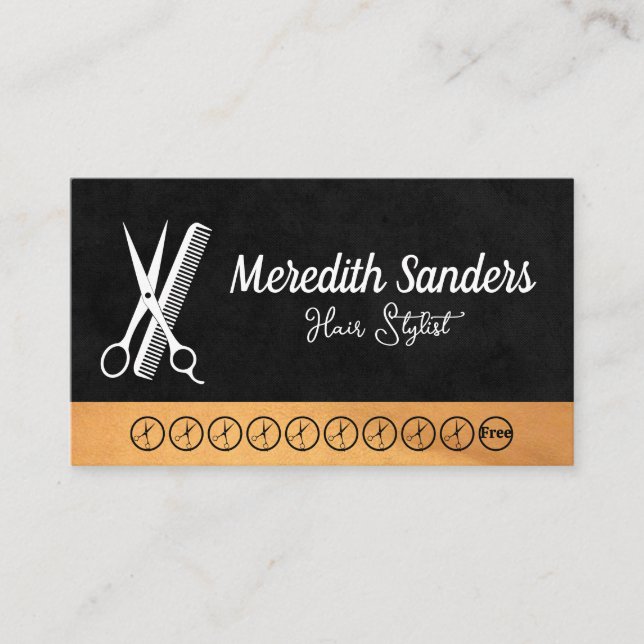 Logo du peigne ciseaux | Carte Punch (Devant)