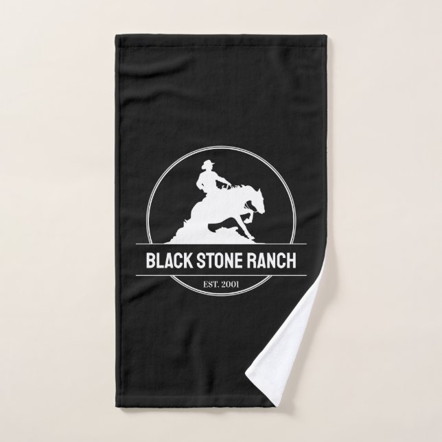Logo du ranch pour chevaux pour endiguer la marque (Serviette à main)