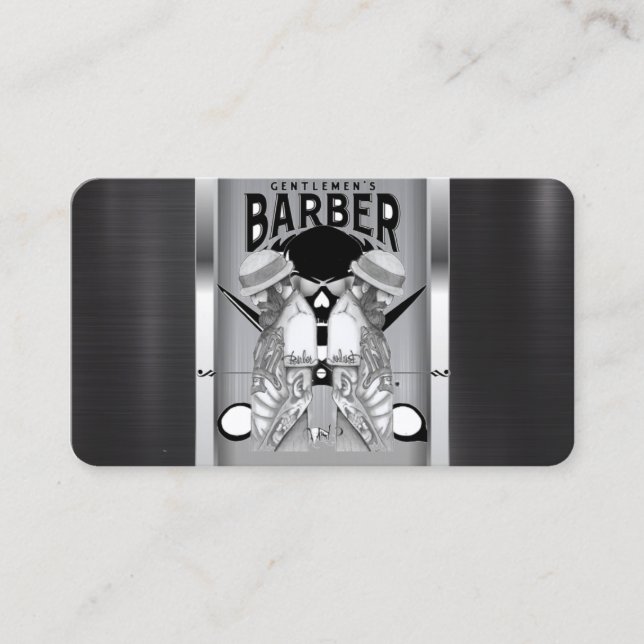 Logo du salon de coiffure / carte de visite crâne (Devant)