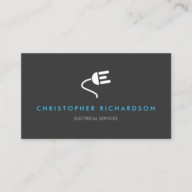 LOGO ÉLECTRICIEN CARTE DE VISITE MODERNE EN GRAS (Devant)