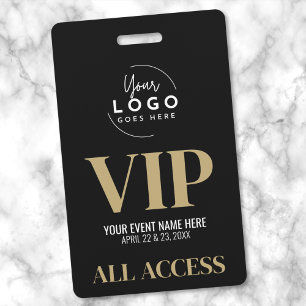 Logo Elegant Black Gold VIP Event Badge