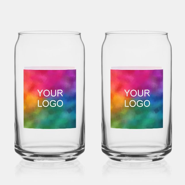 Logo Elegant Modern Minimalist Template Set Of 2 Can Glass (Front)