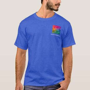 Logo Employee Name Deep Royal Blue Men's T-Shirt