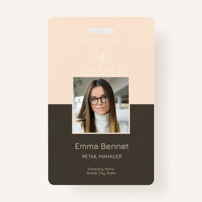 Logo Employee Photo ID Company  Badge (Front)