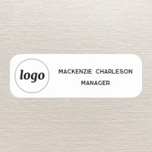 Logo Employee Staff Magnetic or Pin Name Tag