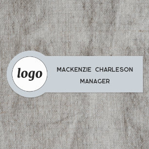 Logo Employee Staff Powder Blue Business Name Tag