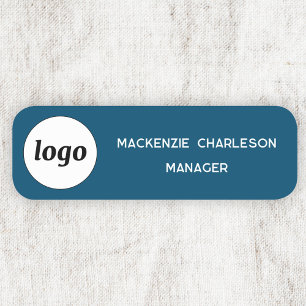 Logo Employee Staff Teal Green Business Name Tag