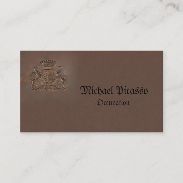 Logo en bronze majestueux de crête de carte de (Devant)