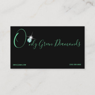 Logo en Rhinestone Cartes de visite initiaux Vert