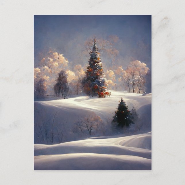 Logo Entreprise Arbre de Noël Paysage Carte postal (Devant)