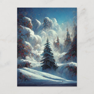 Logo Entreprise Arbre de Noël Paysage Carte postal
