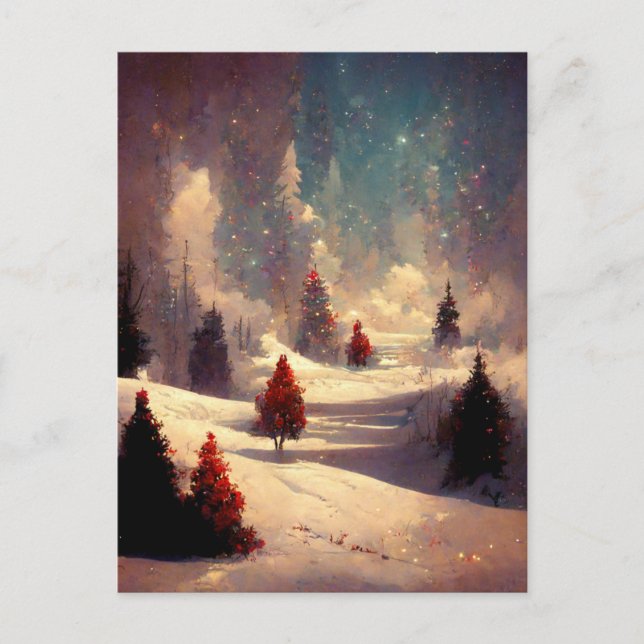 Logo Entreprise Arbre de Noël Paysage Carte postal (Devant)