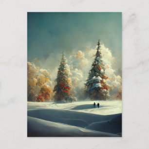 Logo Entreprise Arbre de Noël Paysage Carte postal