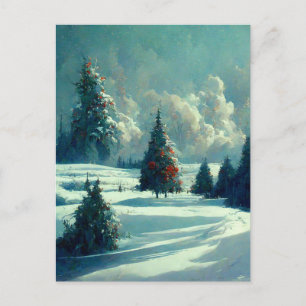 Logo Entreprise Arbre de Noël Paysage Carte postal