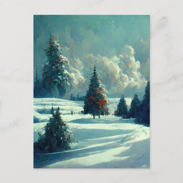 Logo Entreprise Arbre de Noël Paysage Carte postal (Devant)