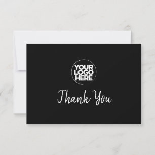 Logo Et Carte de remerciements De Message Black Bu