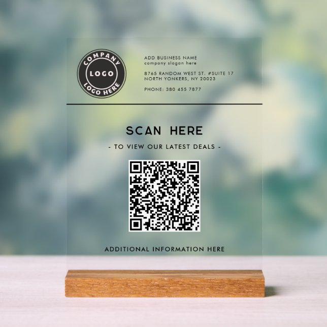 Logo et code QR Site d'offres commerciales moderne (Neutre)