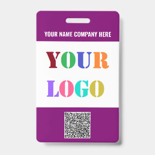Logo et QR Code Info Texte Modèle de badge commerc