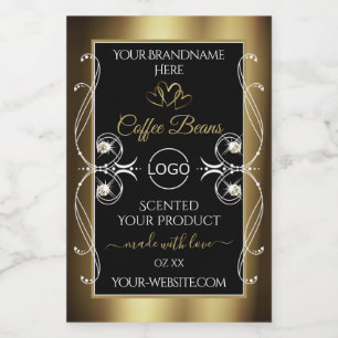 Logo Étiquette de bijoux de luxe Black and Gold