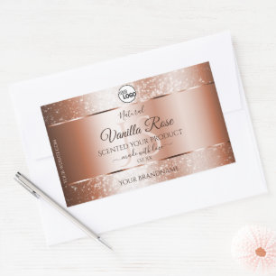 Logo Étiquette de Parties scintillant douce Rose d