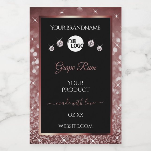 Logo Étiquette de produits de Parties scintillant  (Étiquettes simples)