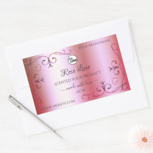 Logo Étiquette de produits ornés rose et vert