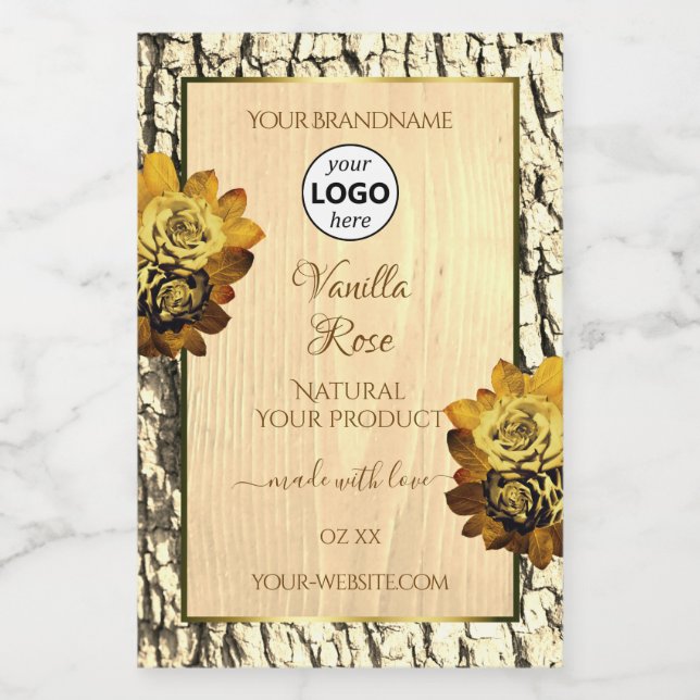 Logo Étiquette de produits Roses de céréales Brown (Étiquettes simples)
