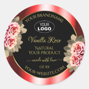 Logo Étiquette Floral Rose