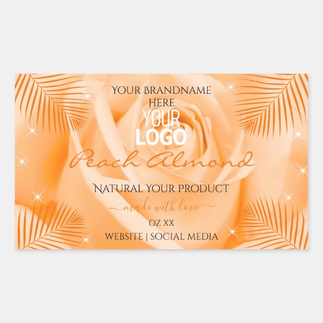 Logo Étiquette orange Rose  Palm Feuille (Devant)