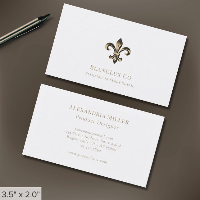 Logo exclusif Carte de visite blanc Fleur-de-lis (Créateur téléchargé)
