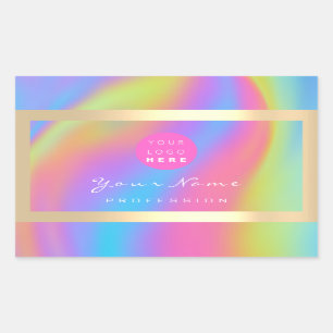Logo Eyelash Makeup Hair Nails Holograph Golden  Sticker